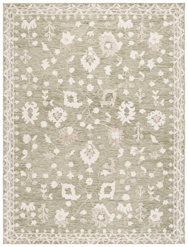 Safavieh Marquee Hand-tufted Wool And Cotton Area Rug - Timeless Elegance For Your Home Décor Spaces Green ,Ivory Wool And Cotton Mrq503y-6sq