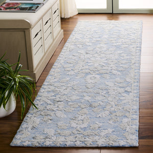 Safavieh Marquee Hand-Tufted Blue Grey Area Rug With Botanical Motifs, Wool-Cotton Blend, Plush Low Pile Durable Elegance 8'-0" x 10'-0" MRQ504M-8