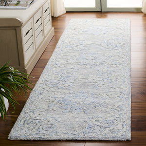 Safavieh Marquee Hand-Tufted 6X9 Grey Blue Wool-Cotton Rug — Transitional Floral Motif, Soft Durable Luxury MRQ505M-6