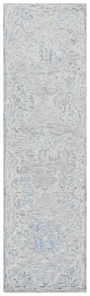 Safavieh Marquee Handcrafted Runner Area Rug - Elegant Grey And Blue Transitional Design For Hallways Grey ,Blue 80% Wool,20% Cotton Mrq505m-28