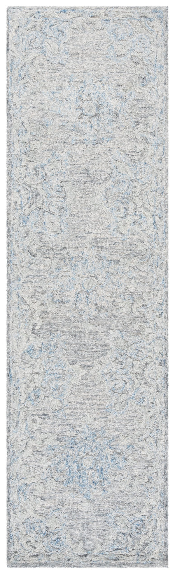 Safavieh Marquee Handcrafted Runner Area Rug - Elegant Grey And Blue Transitional Design For Hallways Grey ,Blue 80% Wool,20% Cotton Mrq505m-28