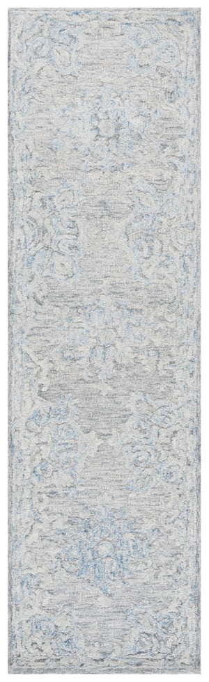 Safavieh Marquee Hand-tufted Area Rug In Elegant Grey Blue, Timeless Floral Motif For Stylish Home Decor Grey ,Blue 80% Wool,20% Cotton Mrq505m-4