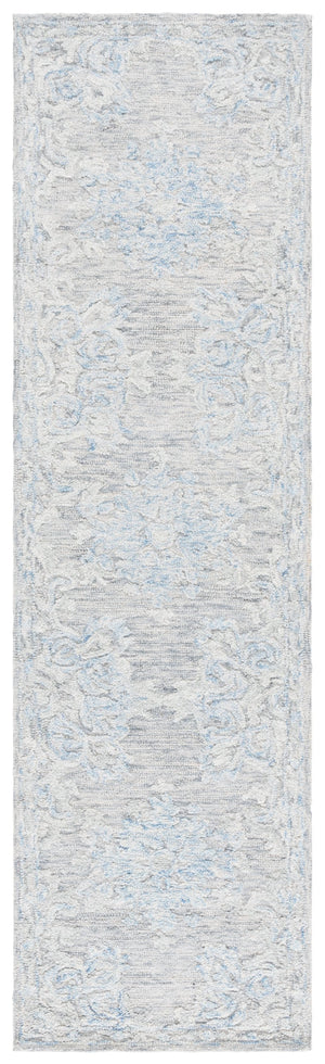 Safavieh Marquee Hand-Tufted 6X9 Grey Blue Wool-Cotton Rug — Transitional Floral Motif, Soft Durable Luxury MRQ505M-6