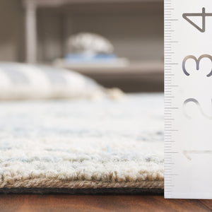 Safavieh Marquee Handcrafted Runner Area Rug - Elegant Grey And Blue Transitional Design For Hallways Grey ,Blue 80% Wool,20% Cotton Mrq505m-5