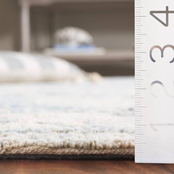 Safavieh Marquee Handcrafted Runner Area Rug - Elegant Grey And Blue Transitional Design For Hallways Grey ,Blue 80% Wool,20% Cotton Mrq505m-5