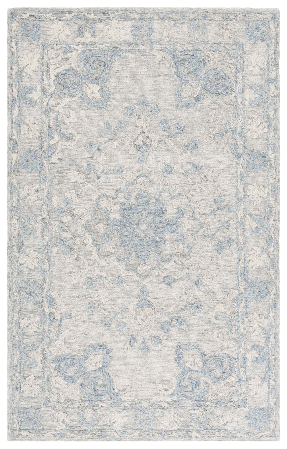 Safavieh Marquee Handcrafted Runner Area Rug - Elegant Grey And Blue Transitional Design For Hallways Grey ,Blue 80% Wool,20% Cotton Mrq505m-6sq