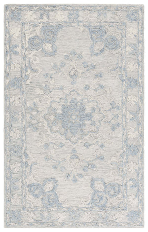 Safavieh Marquee Handcrafted Runner Area Rug - Elegant Grey And Blue Transitional Design For Hallways Grey ,Blue 80% Wool,20% Cotton Mrq505m-5
