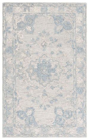 Safavieh Marquee Hand-tufted Area Rug In Elegant Grey Blue, Timeless Floral Motif For Stylish Home Decor Grey ,Blue 80% Wool,20% Cotton Mrq505m-4