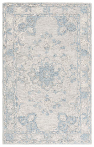 Safavieh Marquee Hand-Tufted 6X9 Grey Blue Wool-Cotton Rug — Transitional Floral Motif, Soft Durable Luxury MRQ505M-6