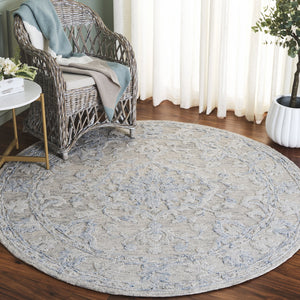 Safavieh Marquee Handcrafted Runner Area Rug - Elegant Grey And Blue Transitional Design For Hallways Grey ,Blue 80% Wool,20% Cotton Mrq505m-6r
