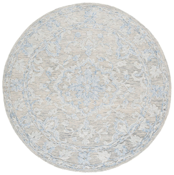Safavieh Marquee Handcrafted Runner Area Rug - Elegant Grey And Blue Transitional Design For Hallways Grey ,Blue 80% Wool,20% Cotton Mrq505m-6r