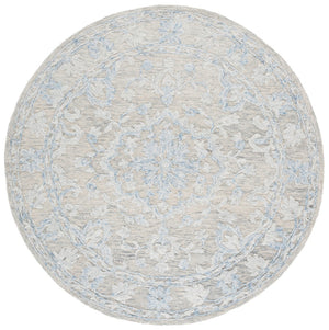 Safavieh Marquee Hand-tufted Area Rug In Elegant Grey Blue, Timeless Floral Motif For Stylish Home Decor Grey ,Blue 80% Wool,20% Cotton Mrq505m-4