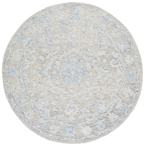 Safavieh Marquee Hand-Tufted 6X9 Grey Blue Wool-Cotton Rug — Transitional Floral Motif, Soft Durable Luxury MRQ505M-6