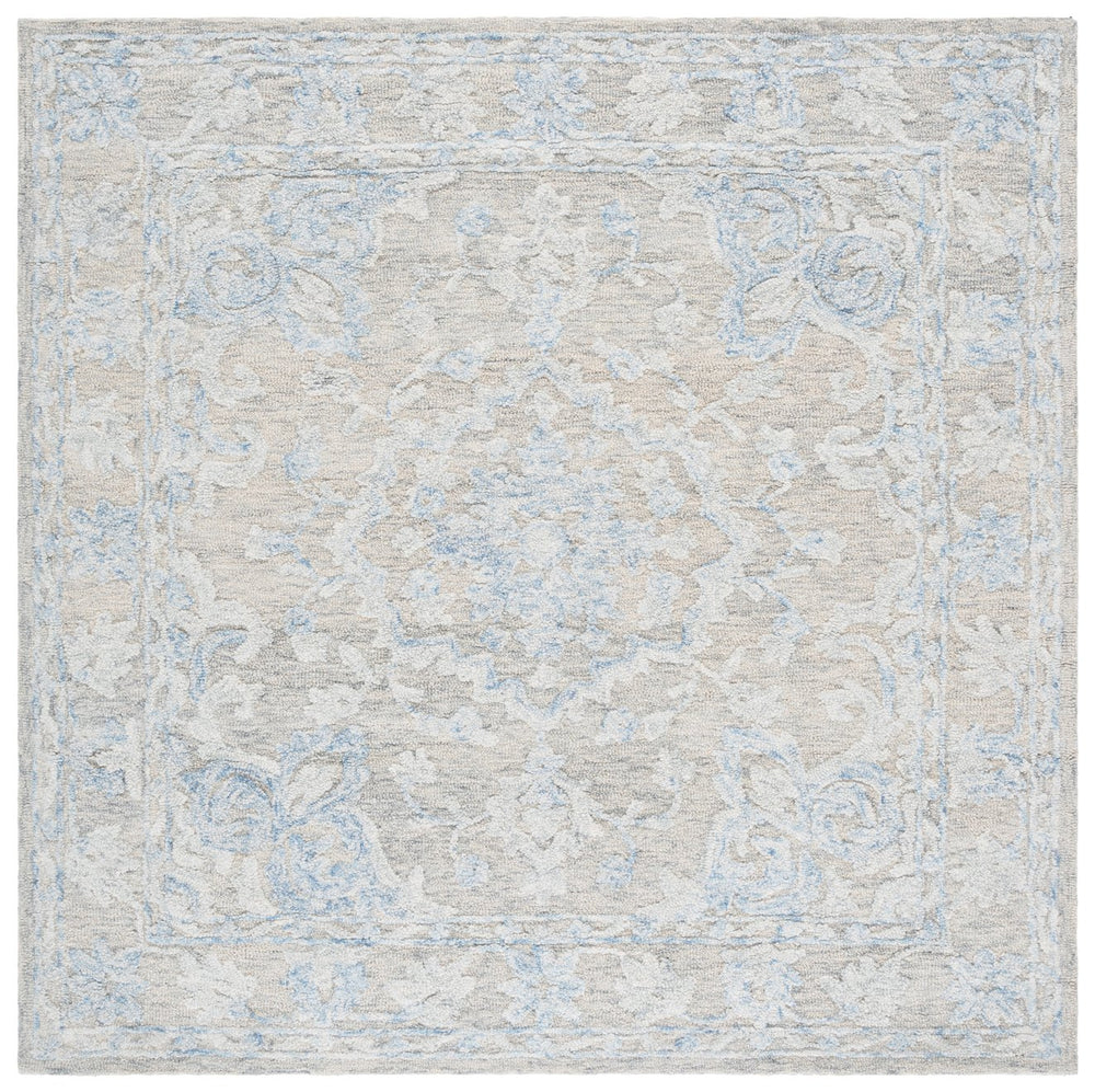 Safavieh Marquee Handcrafted Runner Area Rug - Elegant Grey And Blue Transitional Design For Hallways Grey ,Blue 80% Wool,20% Cotton Mrq505m-6sq