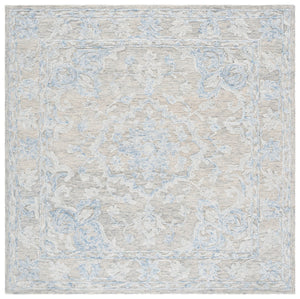 Safavieh Marquee Handcrafted Runner Area Rug - Elegant Grey And Blue Transitional Design For Hallways Grey ,Blue 80% Wool,20% Cotton Mrq505m-6sq