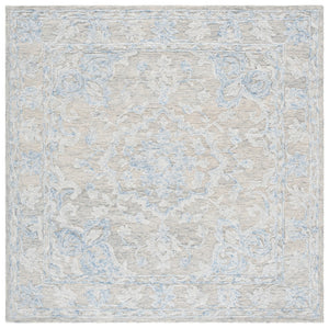 Safavieh Marquee Hand-tufted Area Rug In Elegant Grey Blue, Timeless Floral Motif For Stylish Home Decor Grey ,Blue 80% Wool,20% Cotton Mrq505m-4