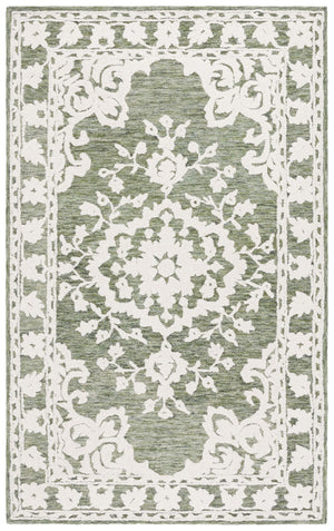 Safavieh Marquee Handcrafted Runner Area Rug - Elegant Grey And Blue Transitional Design For Hallways Green ,Ivory 80% Wool,20% Cotton Mrq505y-5