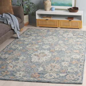 Safavieh Marquee Transitional Area Rug - Hand Tufted Elegance In Luxurious Wool And Cotton Blend For Any Room Blue ,Rust 80% Wool,20% Cotton Mrq506m-8