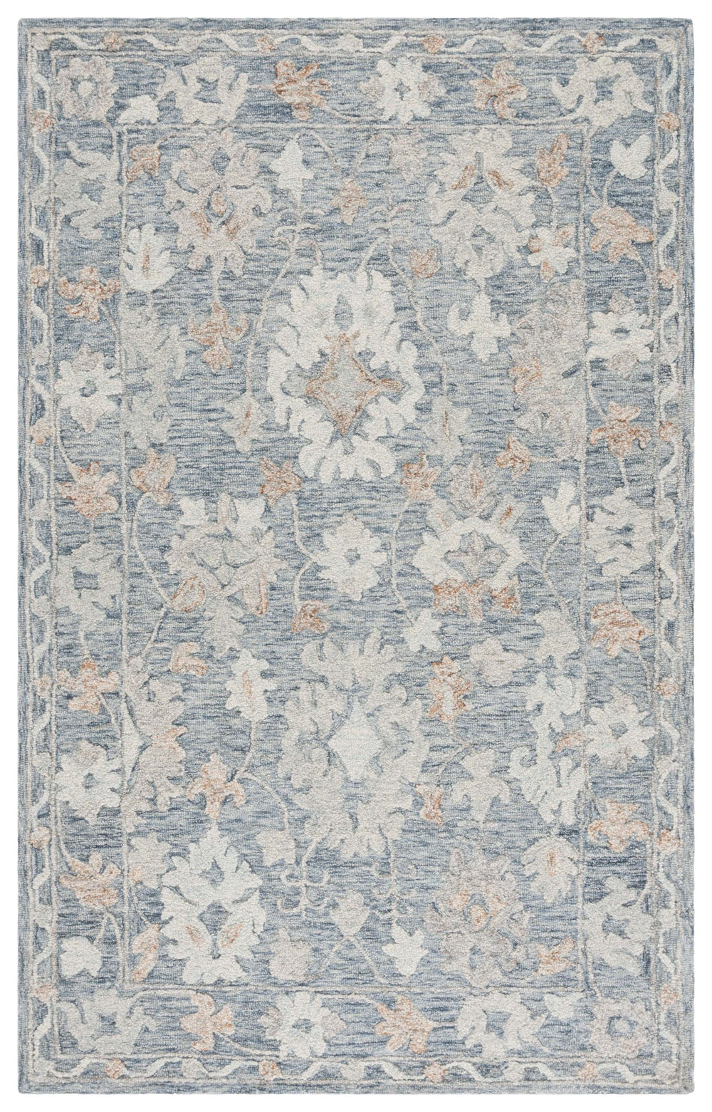 Safavieh Marquee Hand-tufted Runner Rug – Luxurious Floral Design In Rich Colors For Elegant Home Spaces Blue ,Rust 80% Wool,20% Cotton Mrq506m-5