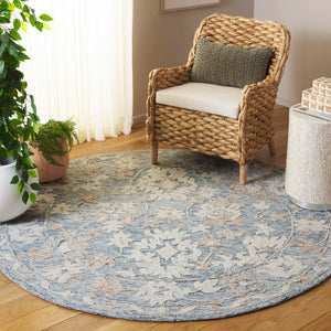 Safavieh Marquee Transitional Area Rug - Hand Tufted Elegance In Luxurious Wool And Cotton Blend For Any Room Blue ,Rust 80% Wool,20% Cotton Mrq506m-8