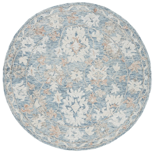 Safavieh Marquee Transitional Area Rug - Hand Tufted Elegance In Luxurious Wool And Cotton Blend For Any Room Blue ,Rust 80% Wool,20% Cotton Mrq506m-8