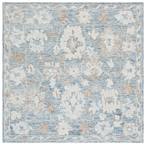 Safavieh Marquee Transitional Area Rug - Hand Tufted Elegance In Luxurious Wool And Cotton Blend For Any Room Blue ,Rust 80% Wool,20% Cotton Mrq506m-8