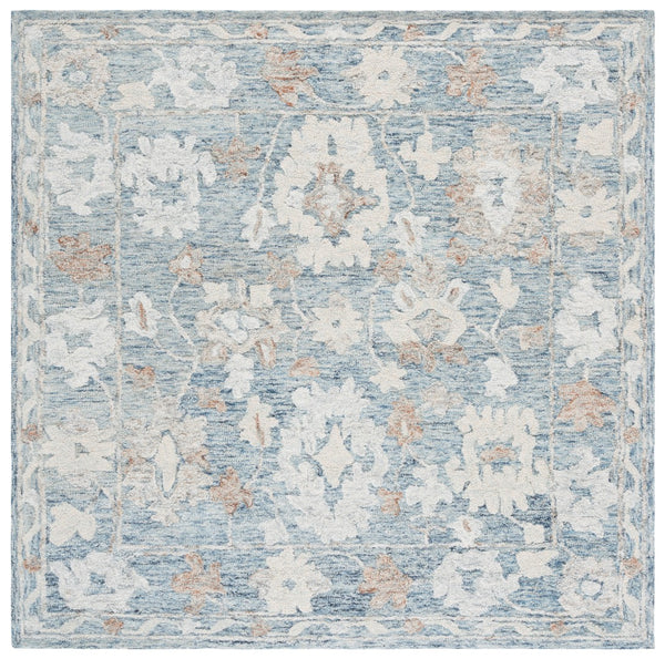 Safavieh Marquee Transitional Area Rug - Hand Tufted Elegance In Luxurious Wool And Cotton Blend For Any Room Blue ,Rust 80% Wool,20% Cotton Mrq506m-8