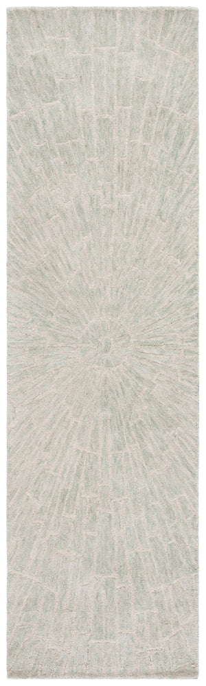 Safavieh Marquee Handcrafted Area Rug In Timeless Radial Design For Elegant Home Décor And Comfort Light Green ,Beige 80% Wool,20% Cotton Mrq507x-8