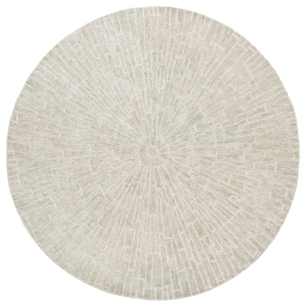 Safavieh Marquee Handcrafted Area Rug In Timeless Radial Design For Elegant Home Décor And Comfort Light Green ,Beige 80% Wool,20% Cotton Mrq507x-8