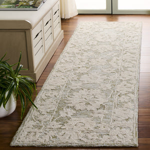 Safavieh Marquee Hand-Tufted 9X12 Grey & Light Brown Floral Rug – 70% Wool Plush 5/8" Pile, Durable India Crafted MRQ508F-9