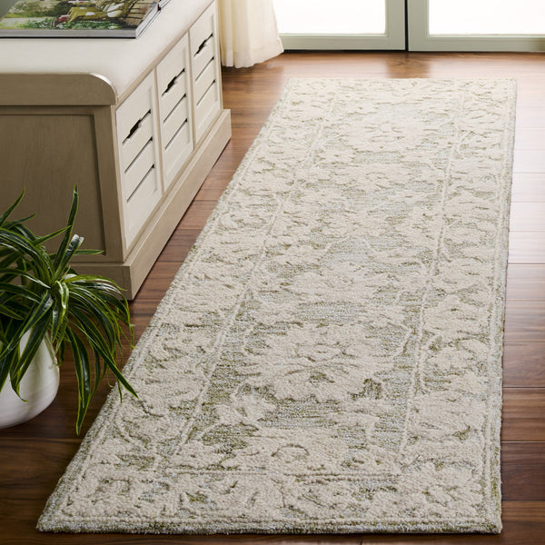 Safavieh Marquee Hand-Tufted 9X12 Grey & Light Brown Floral Rug – 70% Wool Plush 5/8" Pile, Durable India Crafted MRQ508F-9