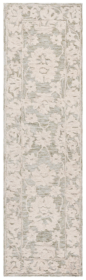 Safavieh Marquee Hand Tufted Runner Rug - Timeless Elegance With Floral Motifs For Your Home Décor Grey ,Light Brown 70% Wool,20% Cotton,10% Pet Yarn Mrq508f-28