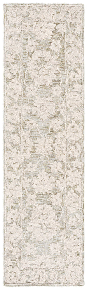 Safavieh Marquee Hand-Tufted 9X12 Grey & Light Brown Floral Rug – 70% Wool Plush 5/8" Pile, Durable India Crafted MRQ508F-9