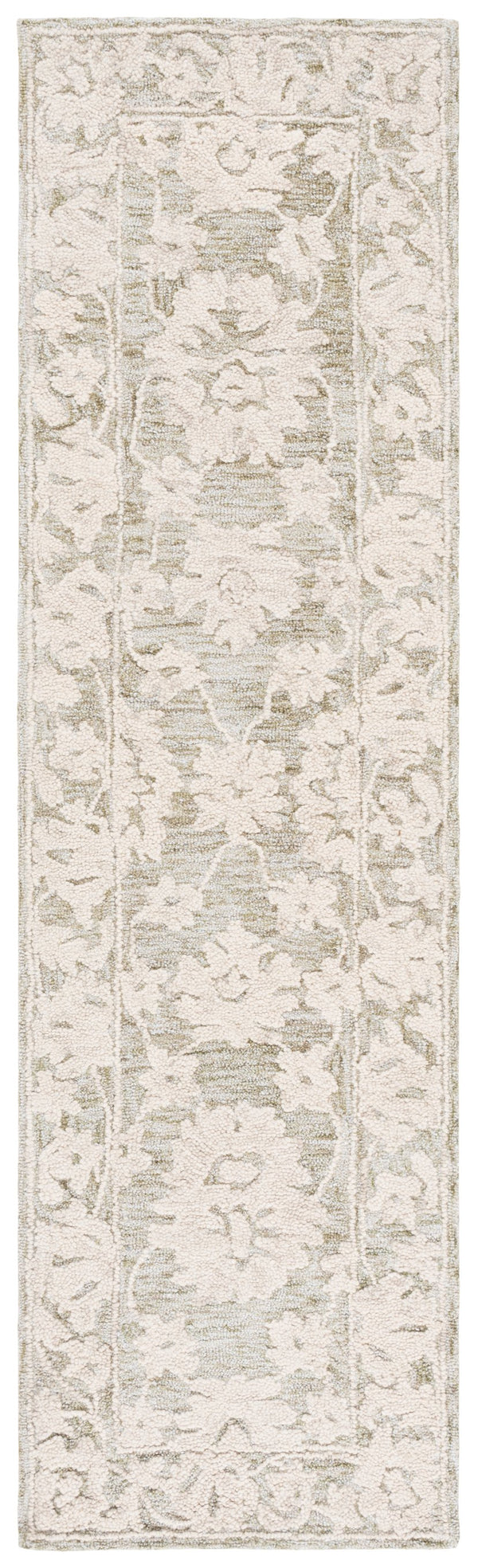 Safavieh Marquee Hand-Tufted 9X12 Grey & Light Brown Floral Rug – 70% Wool Plush 5/8" Pile, Durable India Crafted MRQ508F-9