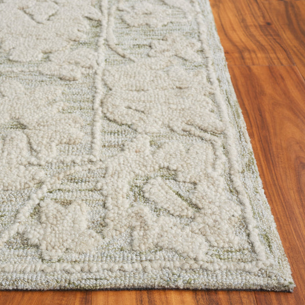 Safavieh Marquee Hand Tufted Runner Rug - Timeless Elegance With Floral Motifs For Your Home Décor Grey ,Light Brown 70% Wool,20% Cotton,10% Pet Yarn Mrq508f-5