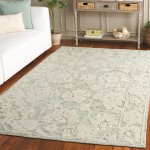 Safavieh Marquee Hand-Tufted 9X12 Grey & Light Brown Floral Rug – 70% Wool Plush 5/8" Pile, Durable India Crafted MRQ508F-9