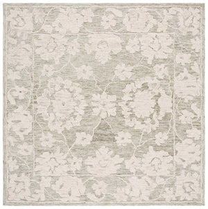 Safavieh Marquee Hand Tufted Runner Rug - Timeless Elegance With Floral Motifs For Your Home Décor Grey ,Light Brown 70% Wool,20% Cotton,10% Pet Yarn Mrq508f-6sq
