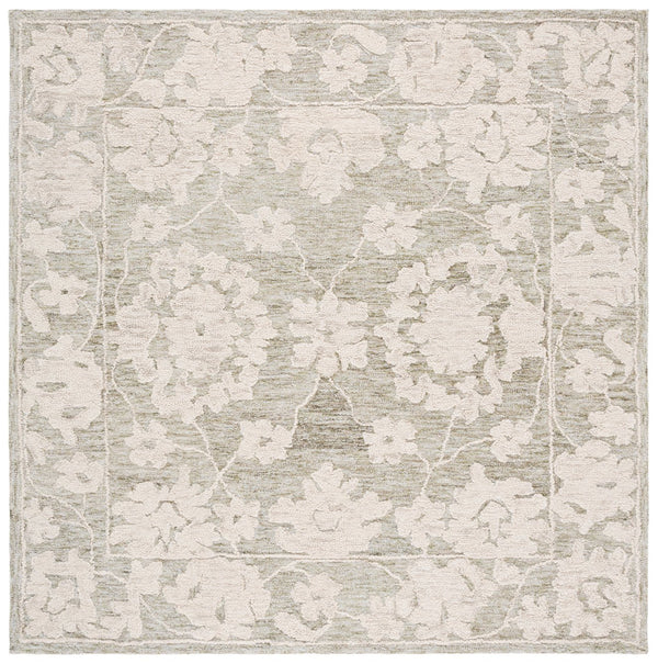 Safavieh Marquee Hand Tufted Runner Rug - Timeless Elegance With Floral Motifs For Your Home Décor Grey ,Light Brown 70% Wool,20% Cotton,10% Pet Yarn Mrq508f-6sq