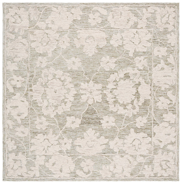 Safavieh Marquee Hand-Tufted 9X12 Grey & Light Brown Floral Rug – 70% Wool Plush 5/8" Pile, Durable India Crafted MRQ508F-9