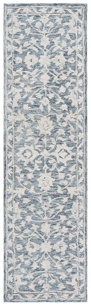 Safavieh Marquee Hand-tufted Runner Rug - Luxurious Traditional Elegance In Navy And Grey For Timeless Style Navy ,Grey 70% Wool,20% Cotton,10% Pet Yarn Mrq509n-28