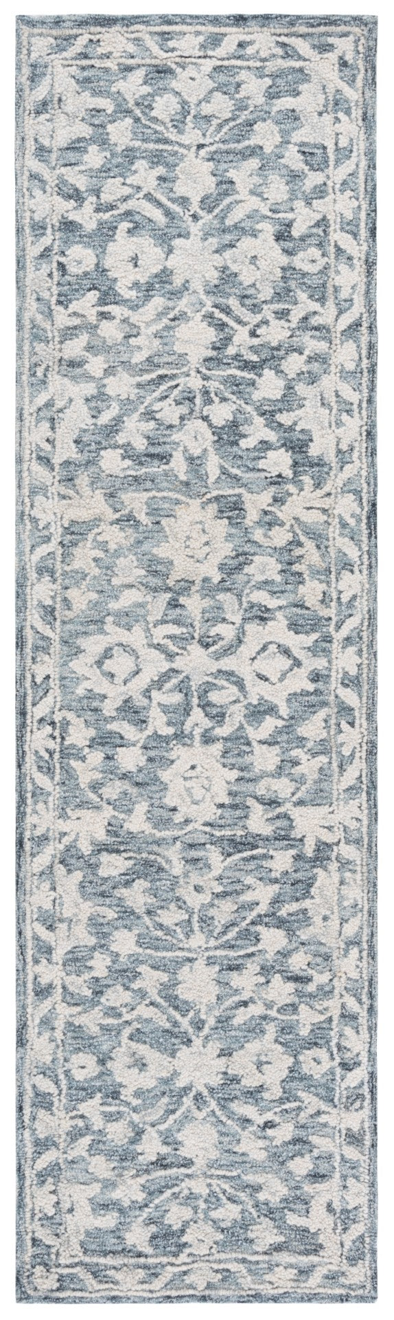 Safavieh Marquee Hand-tufted Area Rug In Elegant Floral Design – Timeless Home Decor For Style & Comfort Navy ,Grey 70% Wool,20% Cotton,10% Pet Yarn Mrq509n-4