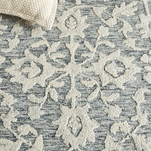 Safavieh Marquee Hand-tufted Runner Rug - Luxurious Traditional Elegance In Navy And Grey For Timeless Style Navy ,Grey 70% Wool,20% Cotton,10% Pet Yarn Mrq509n-5