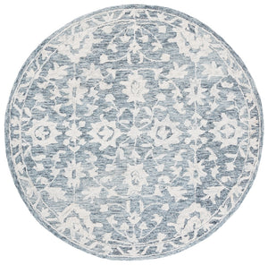 Safavieh Marquee Hand-tufted Area Rug In Elegant Floral Design – Timeless Home Decor For Style & Comfort Navy ,Grey 70% Wool,20% Cotton,10% Pet Yarn Mrq509n-4