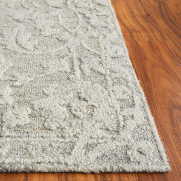 Safavieh Marquee Traditional Floral Runner Rug - Hand-tufted, Luxurious Wool Blend For Elegant Home Décor Grey ,Ivory 70% Wool,20% Cotton,10% Pet Yarn Mrq510f-5