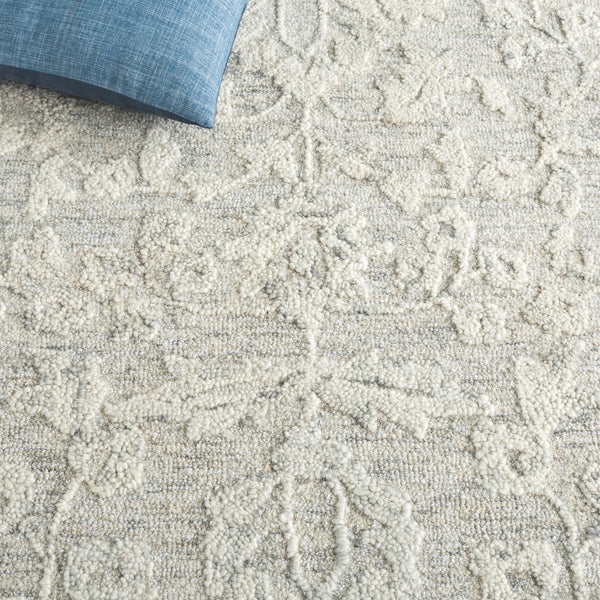 Safavieh Marquee Traditional Floral Runner Rug - Hand-tufted, Luxurious Wool Blend For Elegant Home Décor Grey ,Ivory 70% Wool,20% Cotton,10% Pet Yarn Mrq510f-5