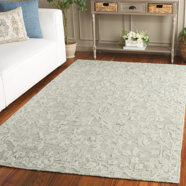 Safavieh Marquee Traditional Floral Runner Rug - Hand-tufted, Luxurious Wool Blend For Elegant Home Décor Grey ,Ivory 70% Wool,20% Cotton,10% Pet Yarn Mrq510f-5