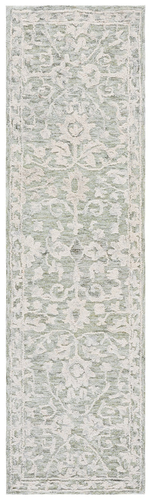 Safavieh Marquee Hand-tufted Runner Rug In Sage Grey - Elegant, Eco-friendly, 2'3"X8', Timeless Design For Any Space Sage ,Grey 70% Wool,20% Cotton,10% Pet Yarn Mrq511w-28