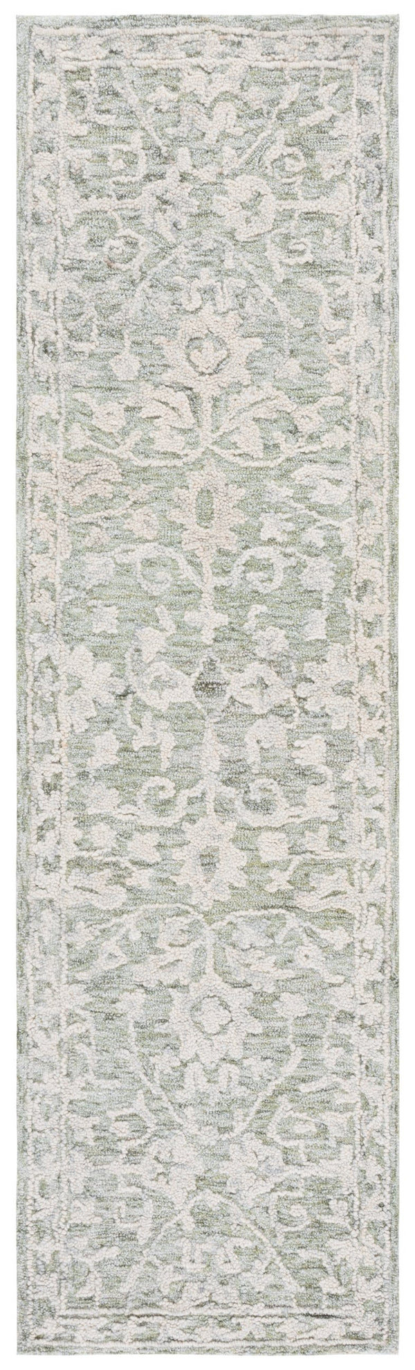 Safavieh Marquee Hand-tufted Runner Rug In Sage Grey - Elegant, Eco-friendly, 2'3"X8', Timeless Design For Any Space Sage ,Grey 70% Wool,20% Cotton,10% Pet Yarn Mrq511w-28