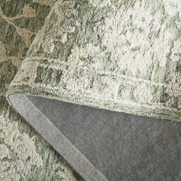 Safavieh Marquee Hand-Tufted Sage Grey Area Rug With Floral Ornamental Motifs, 5/8" Plush Wool Blend Elegance 4'-0" x 6'-0" MRQ511W-4