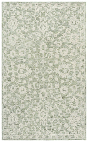 Safavieh Marquee Hand-Tufted Sage Grey Area Rug With Floral Ornamental Motifs, 5/8" Plush Wool Blend Elegance 4'-0" x 6'-0" MRQ511W-4